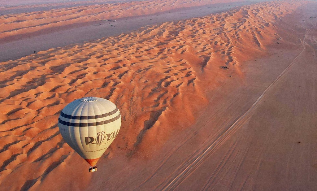 Vol en montgolfière sur les dunes du Wahiba